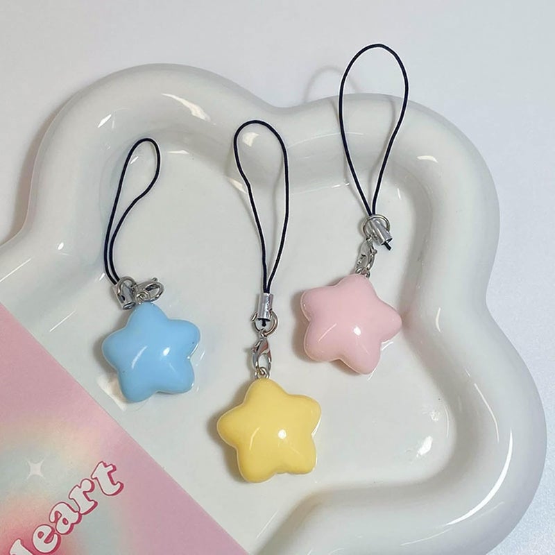 Gllehkt Fat Star Phone Chacin Phone Charm Lanyard Strap Bag Hanging Pendant Decorations Ornament Fashion Jewelry Accessory, 7x2.5cm, Yellow - Image 3